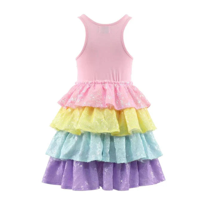 Rainbow Sequin Tiered Dream Dress