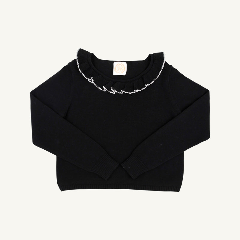 Reece Ruffle Sweater- Newport Night Palmetto Pearl