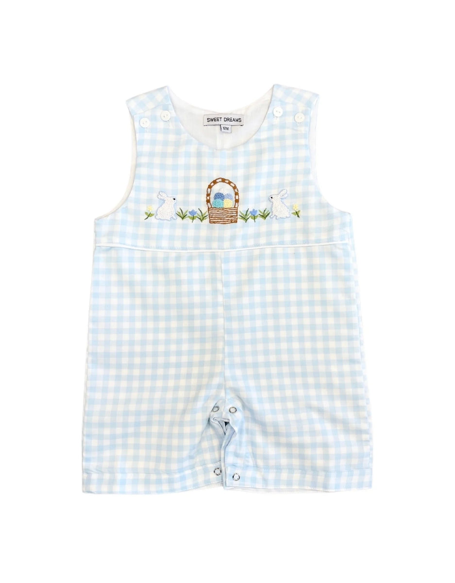 Happy Easter Blue Gingham Jon Jon – Swaddle OKC