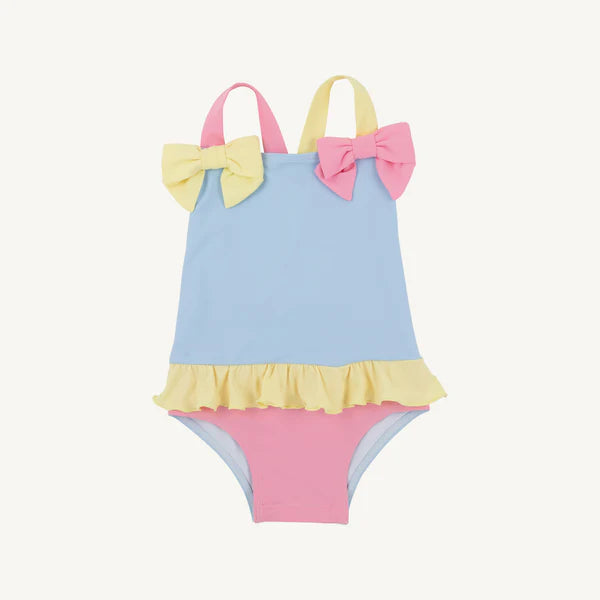 Taylor Bay Bathing Suit- Beale St. Blue/Hamptons Hot Pink/Lake Worth Yellow