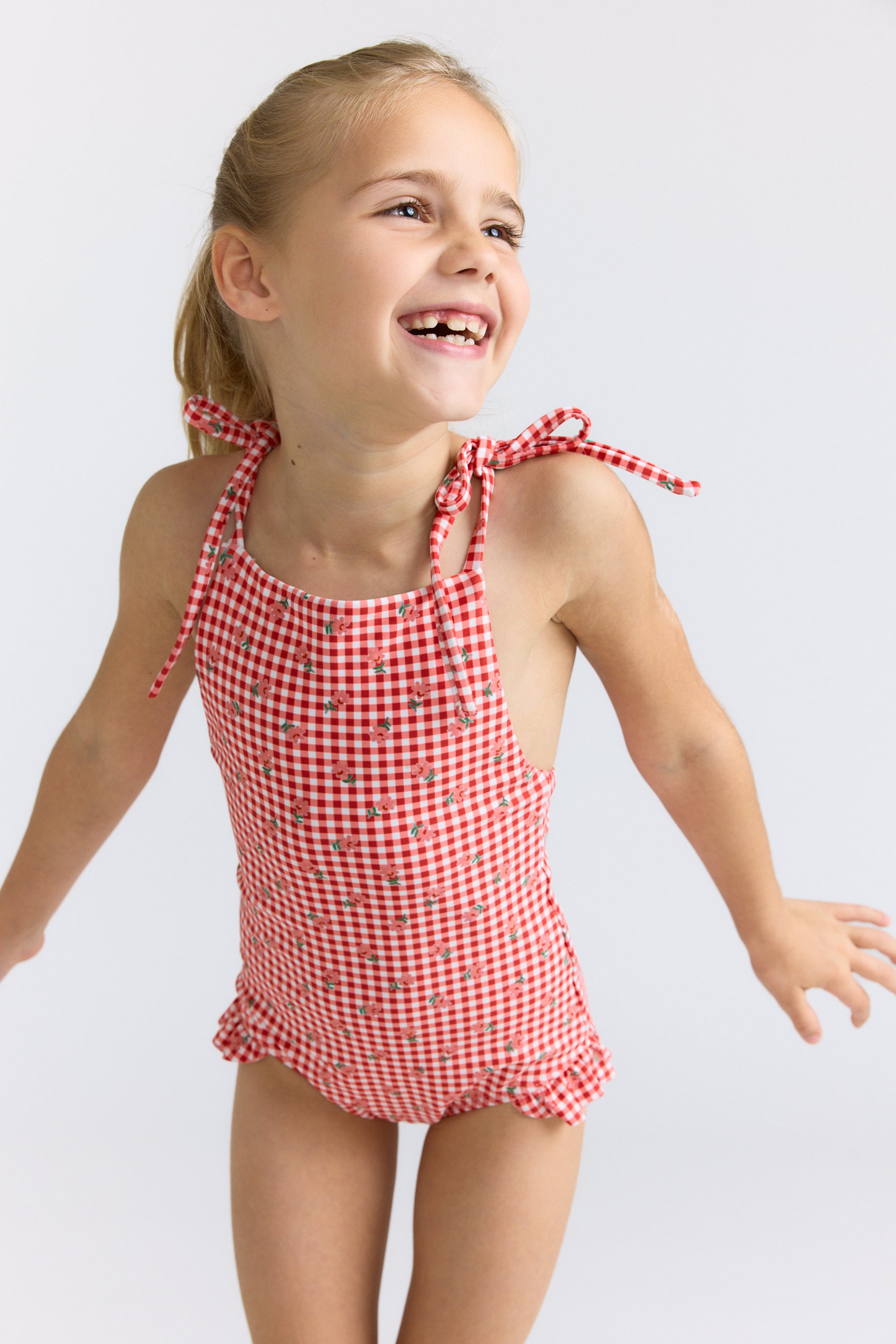 Cranberry Gingham One Piece (Pre-Order)