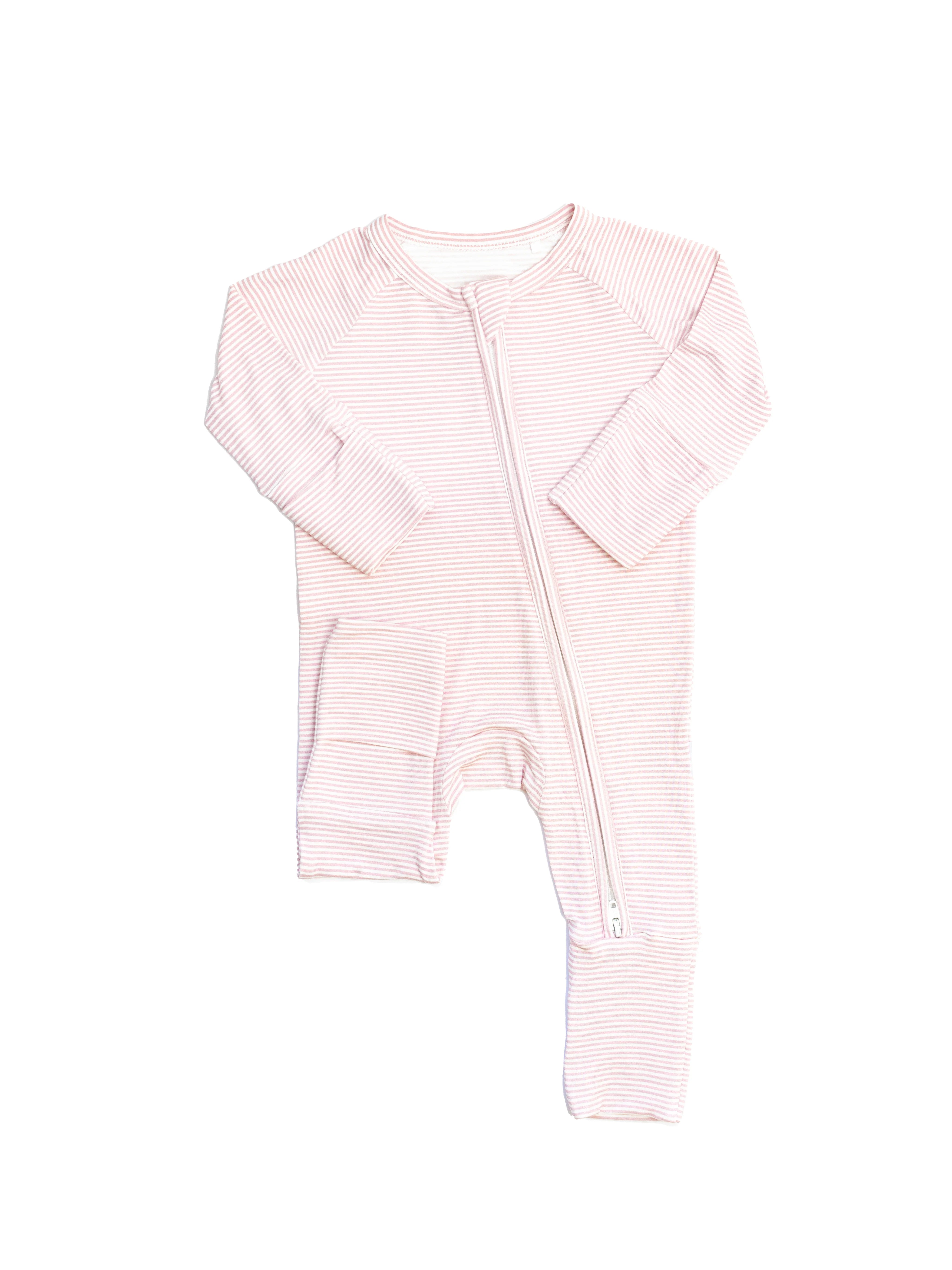 Pink Mini Stripe Sleep Romper