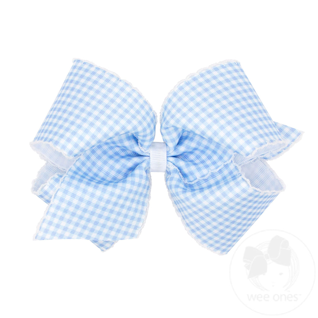 King Gingham Print Moonstitch Trim Bow