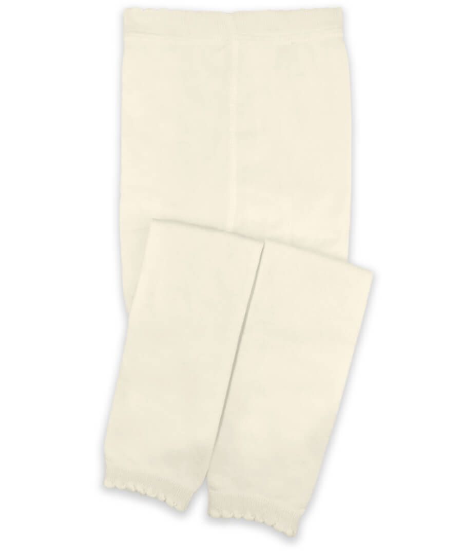 Scalloped Pima Cotton Footless Tights