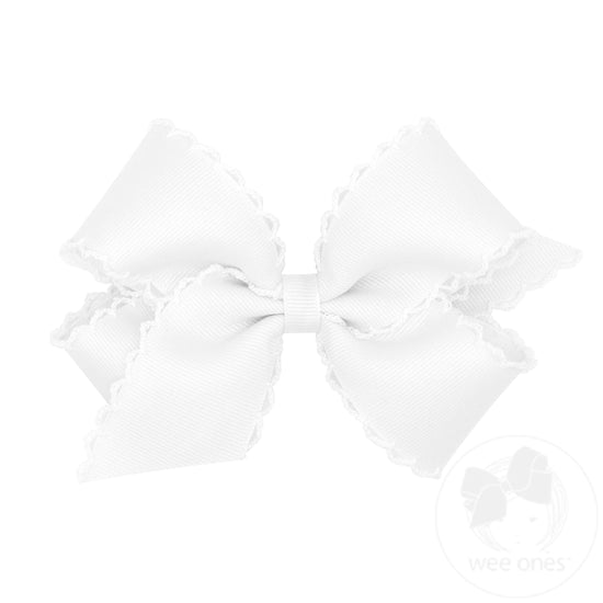 Medium Monotone Moonstitch Grosgrain Bow
