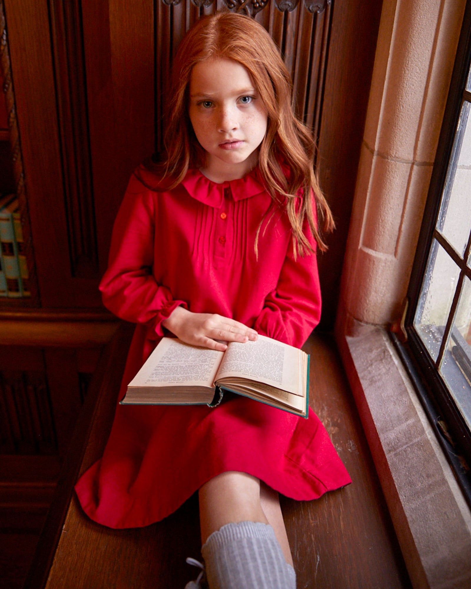 Red Victoria Flannel Nightgown