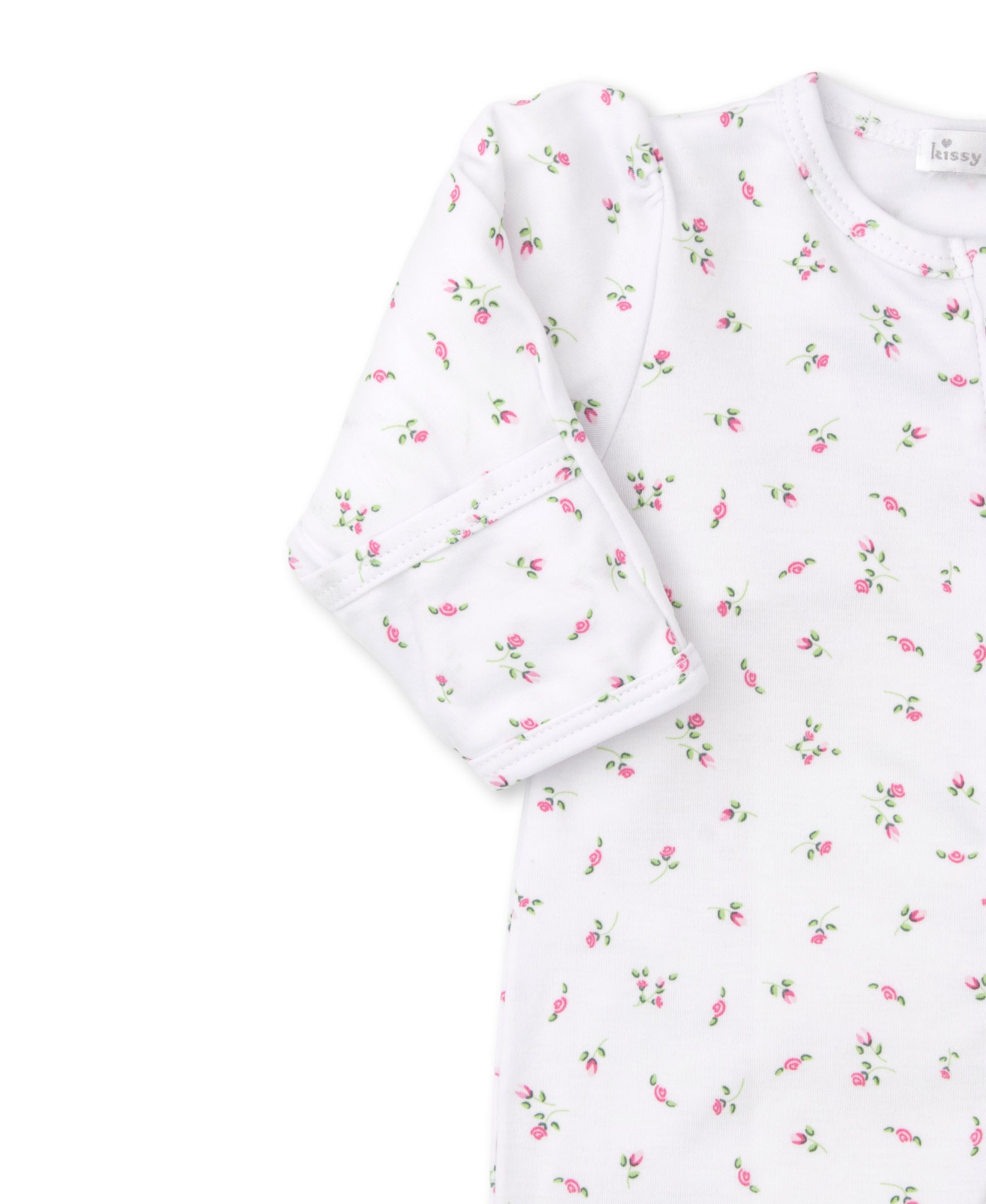 Garden Roses Print Footie w/ Zip Ruffle