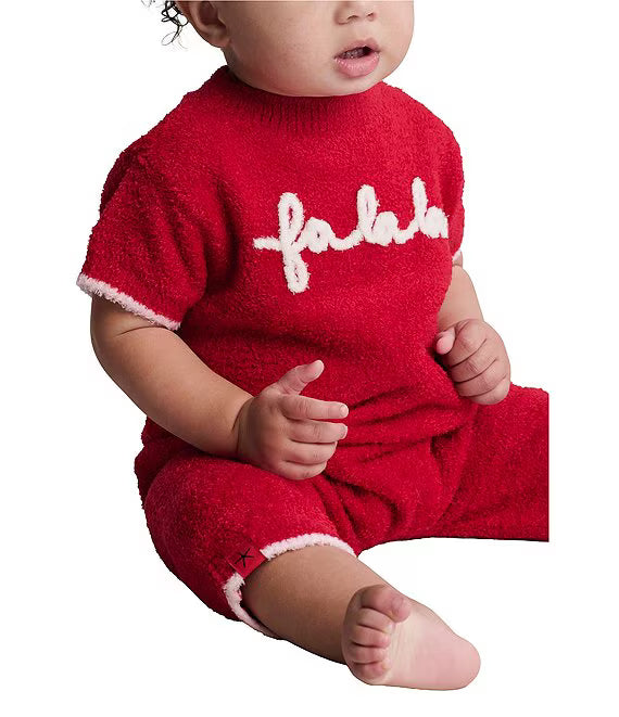 CozyChic Lite® Baby Fa La La Onesie- Holly Red
