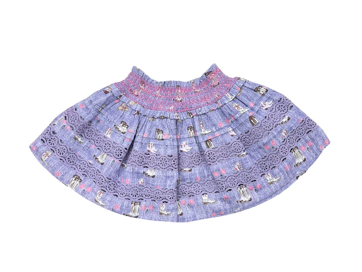 Western Boots Blouse + Skirt Set