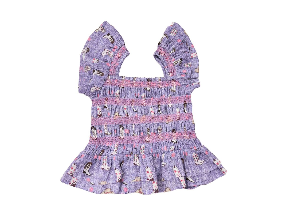 Western Boots Blouse + Skirt Set