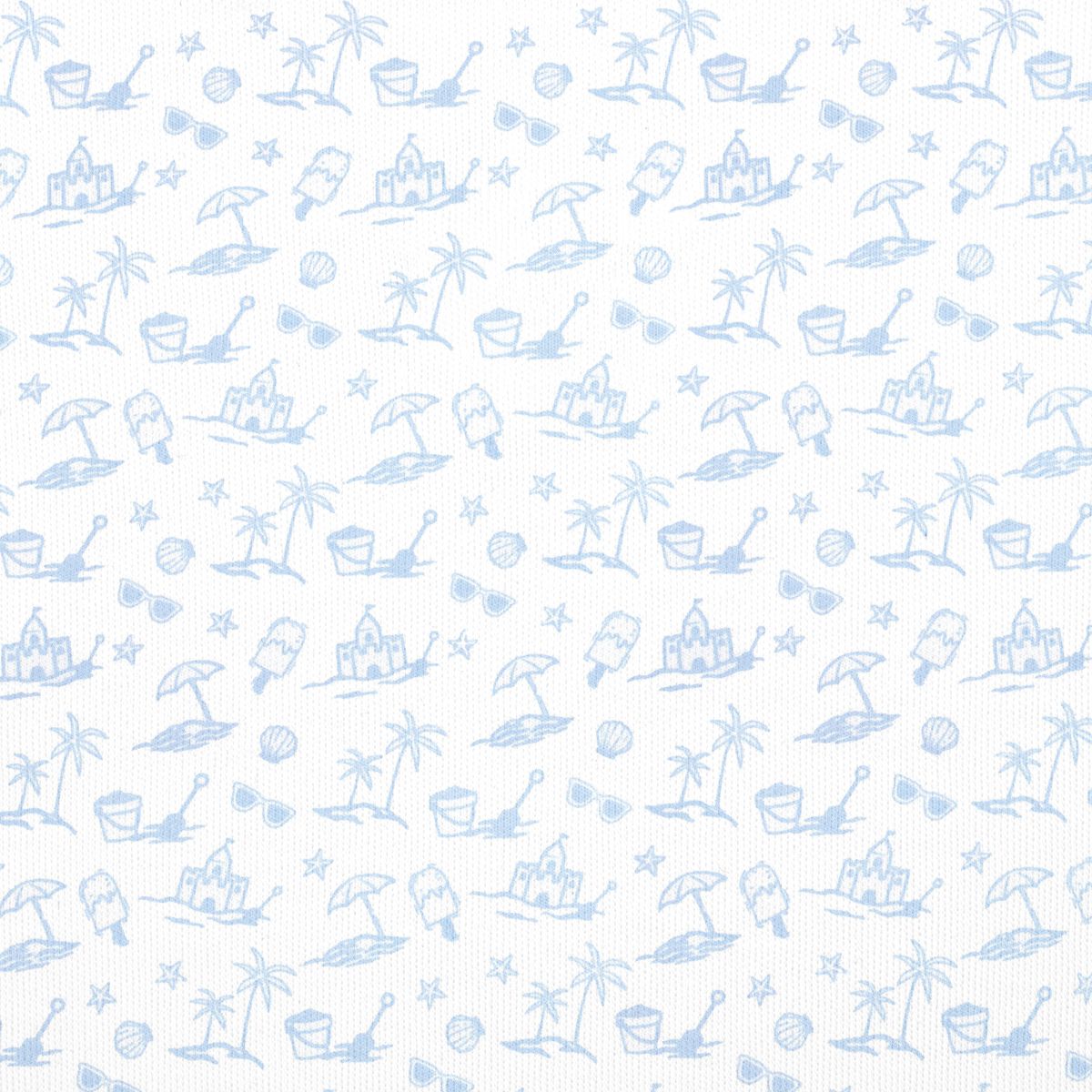 Blue Summer Doodle Sleeveless Romper