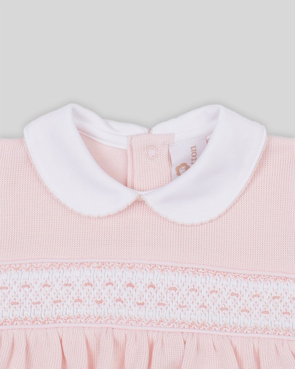 Daphne Special Knit Hand Smocked Bubble- Pink