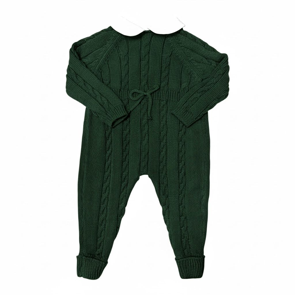 Cable Knit Collared Romper