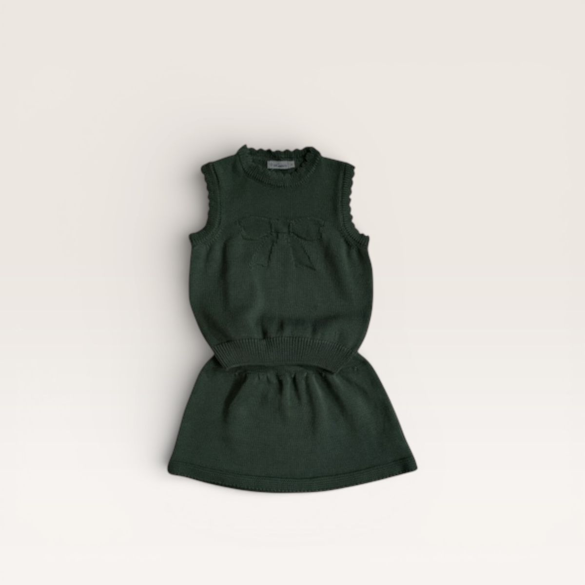 Bow Vest with Skirt- Evergreen