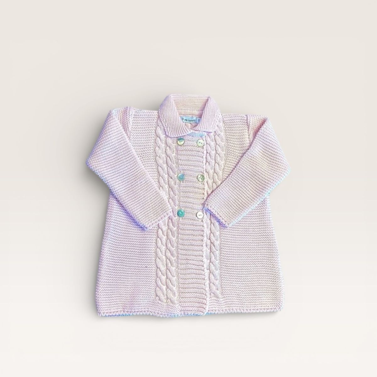 Knit Car Coat- Pink