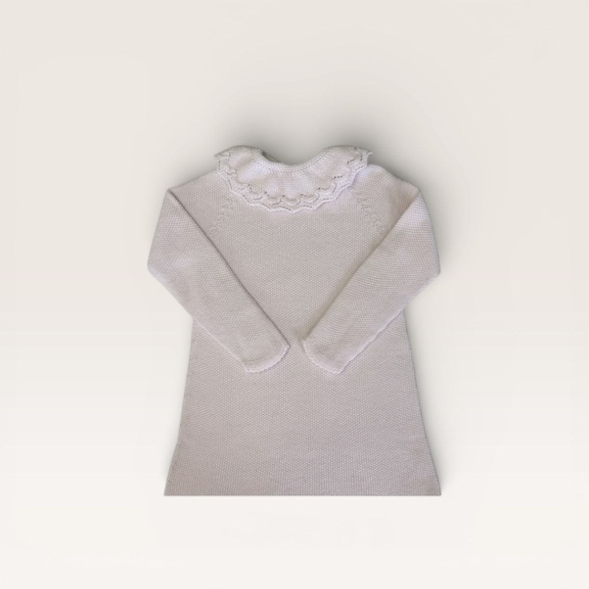 Popcorn Dress with Ruffle Collar- Pink