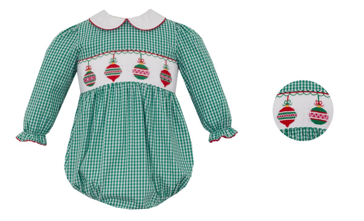 Green Gingham Bubble- Ornaments