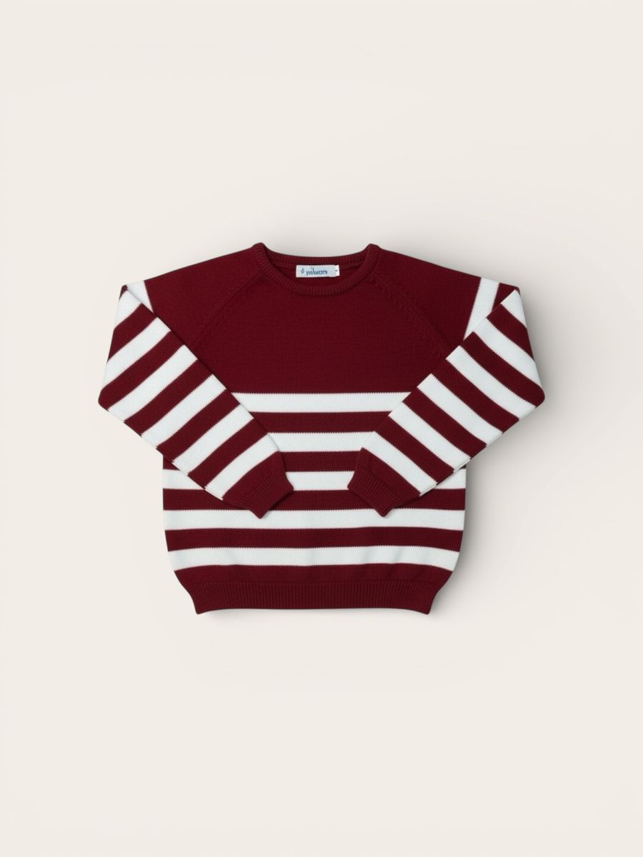 Garnet Stripe Crew Sweater