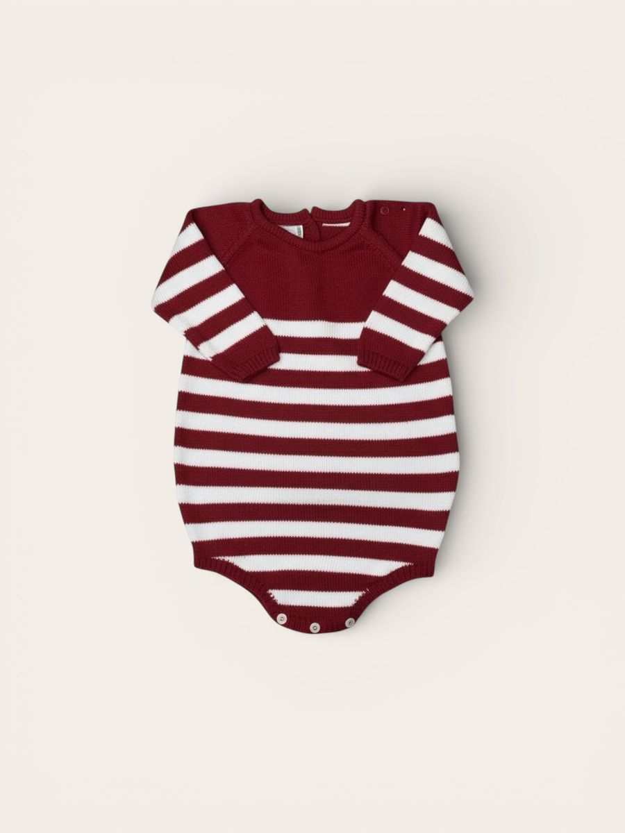 Stripe Bubble- Garnet / White