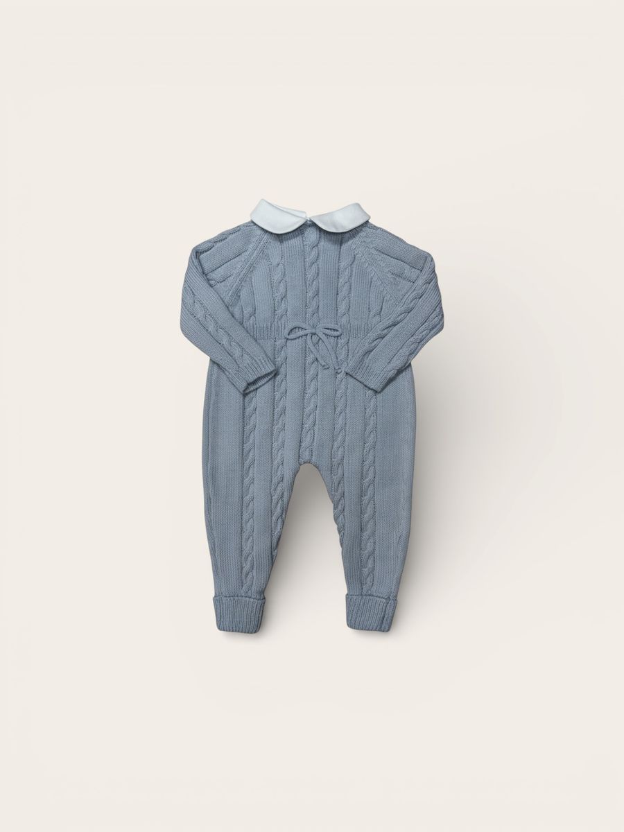 Cable Knit Collared Romper