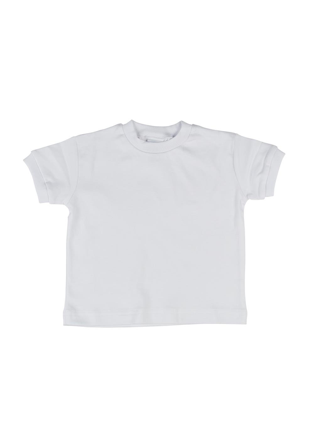 White Short Sleeve T-Shirt w/ Rib Trim