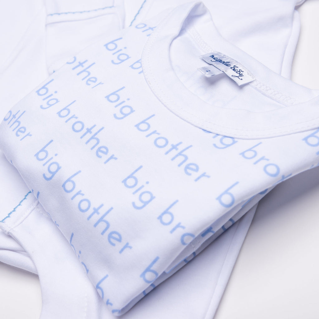 Light Blue "Big Brother" Printed Long Pajama