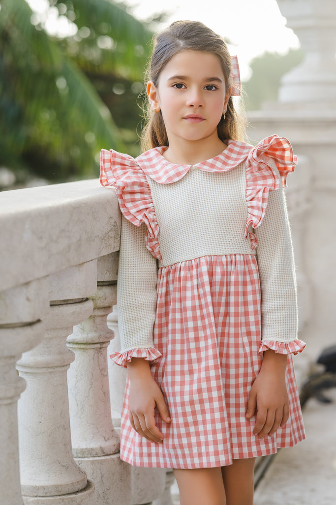 Rosy Gingham Dress