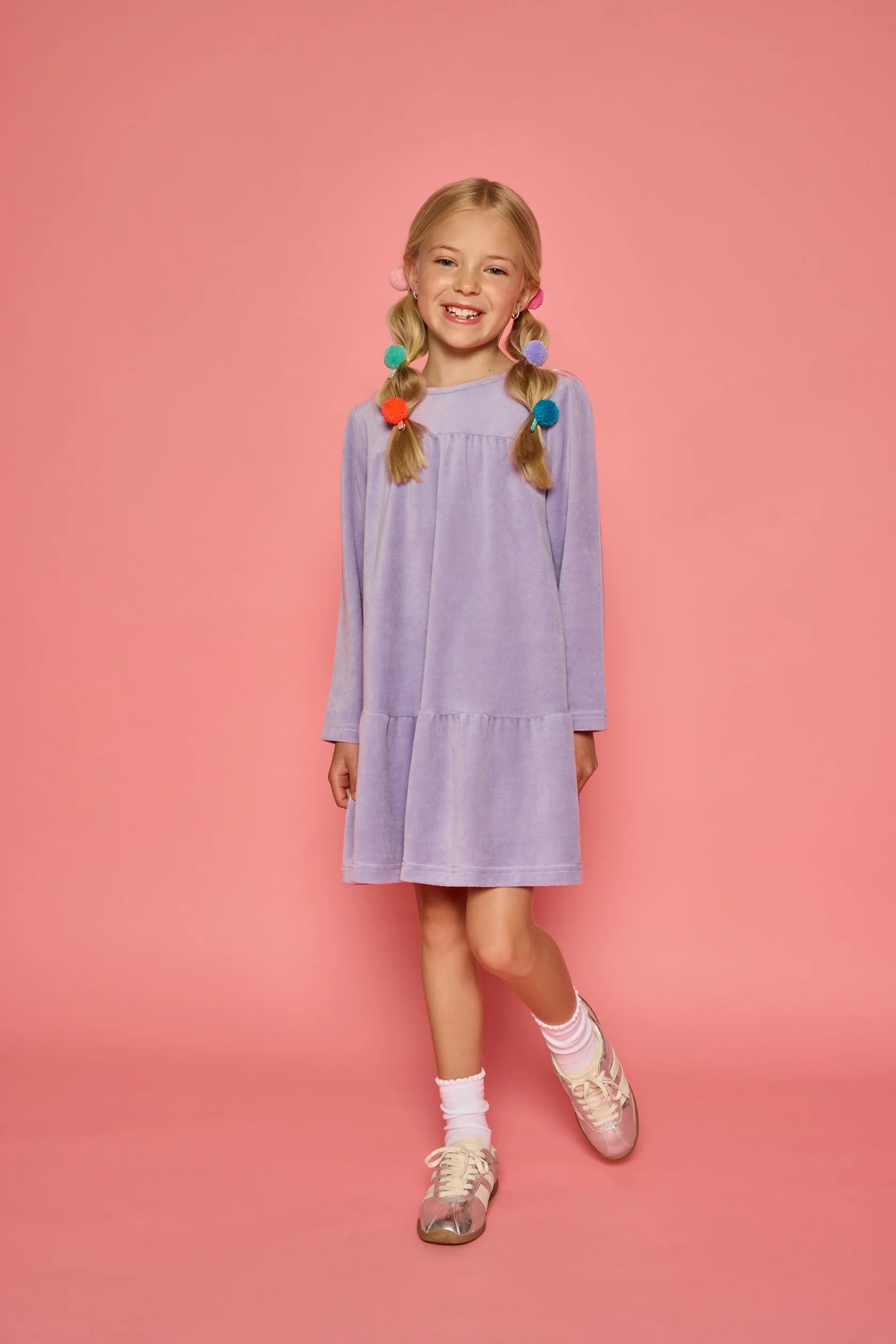 Lisle Dress - Lavender Velour
