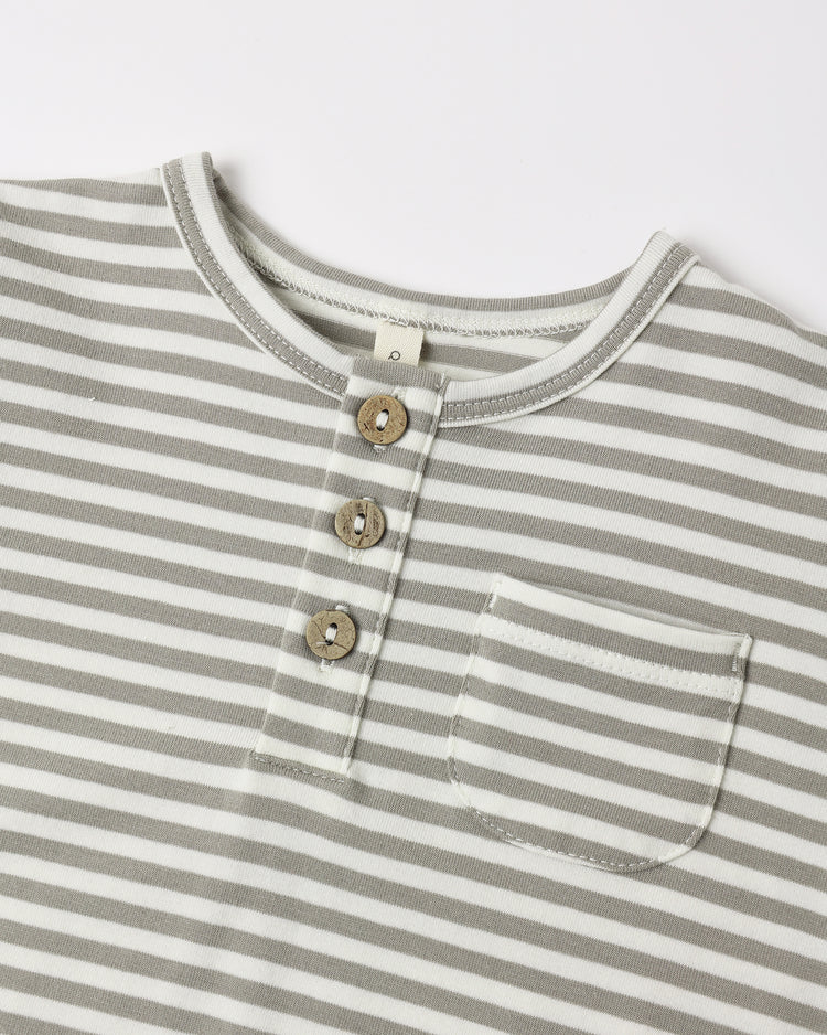 Long Sleeve Pocket Jumpsuit- Laurel Stripe