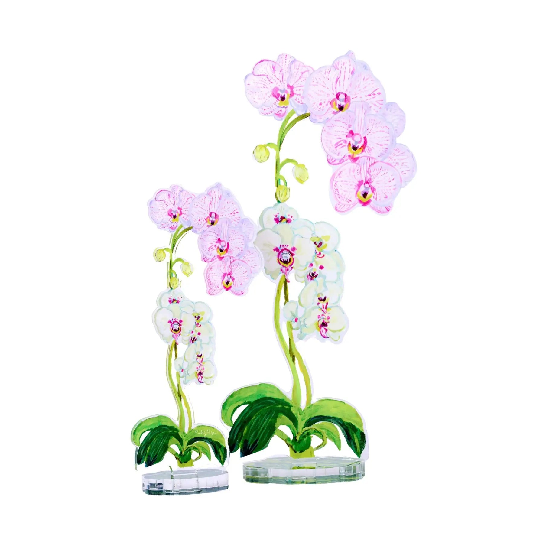 Acrylic Pink Stripe Orchid