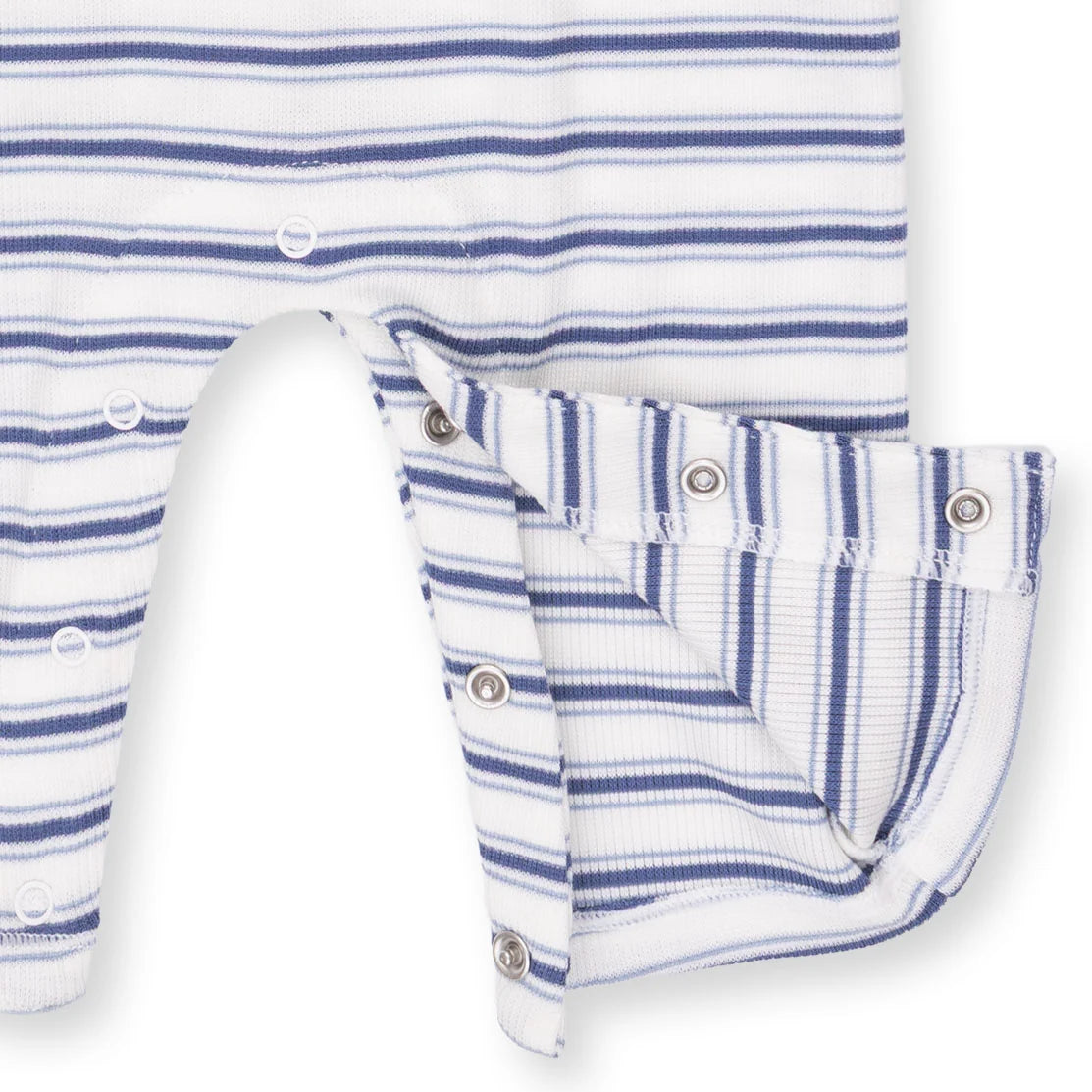 Snap Romper- Vintage Blue Stripe