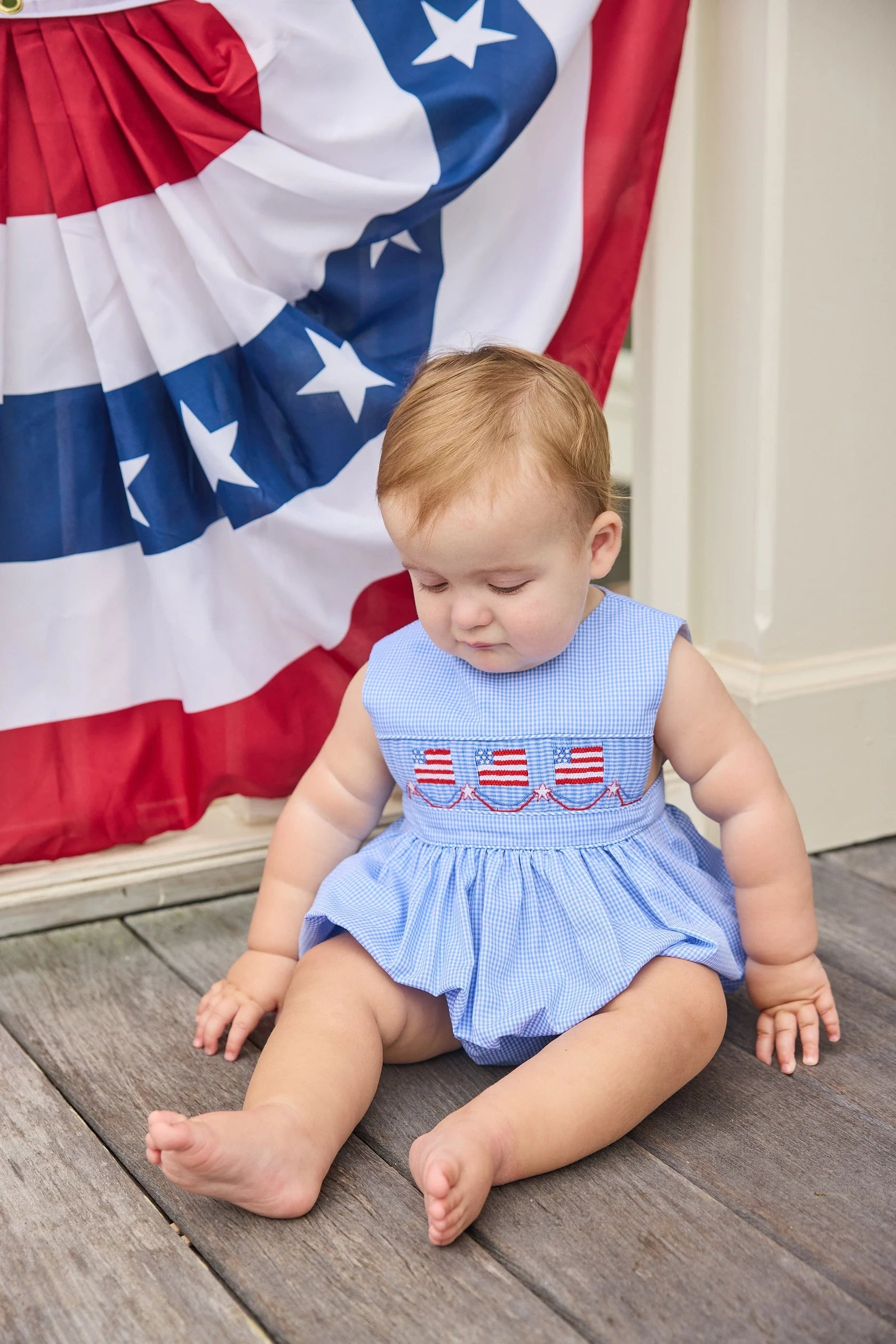 Smocked Apron Bubble- Flags