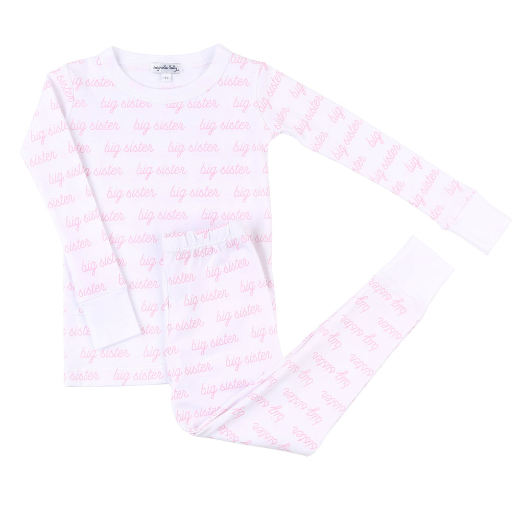 Pink "Big Sister" Printed Long Pajama