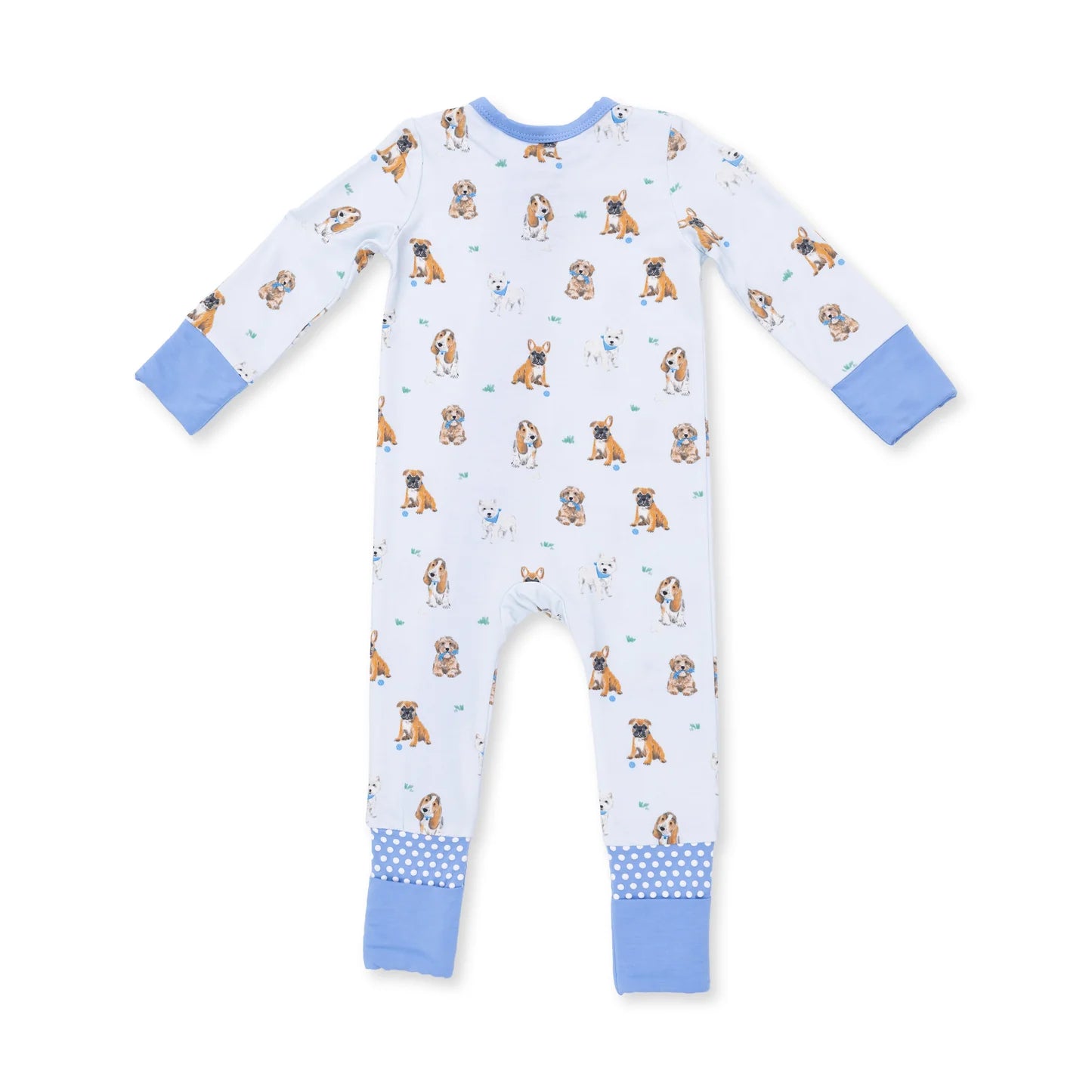 Convertible Romper- Bestie Dogs Blue