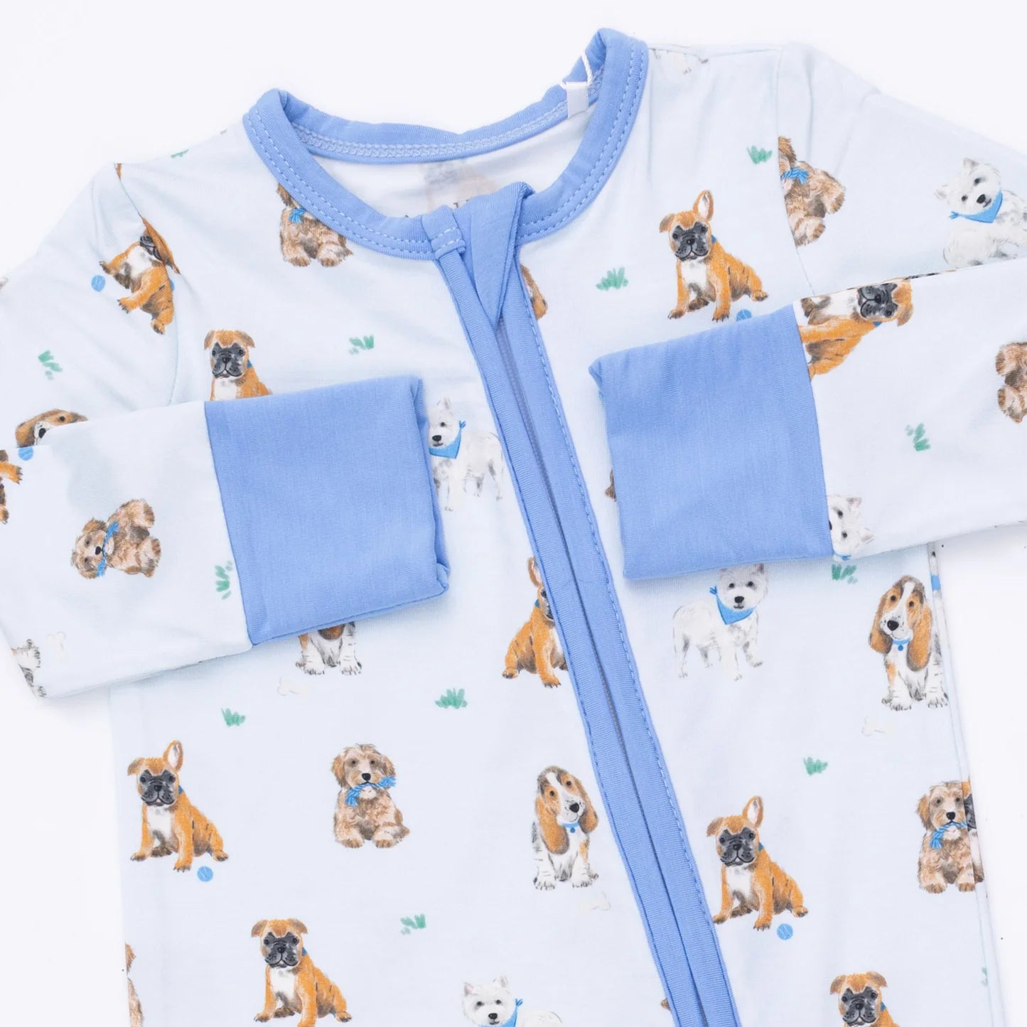 Convertible Romper- Bestie Dogs Blue