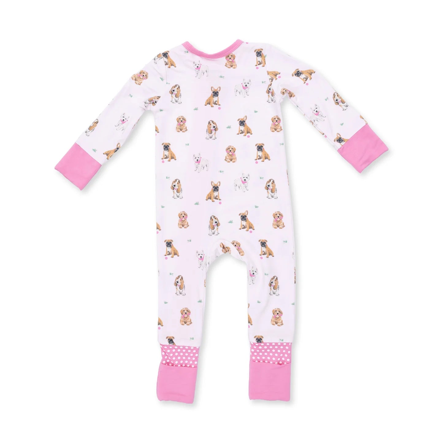 Convertible Romper- Bestie Dogs Pink