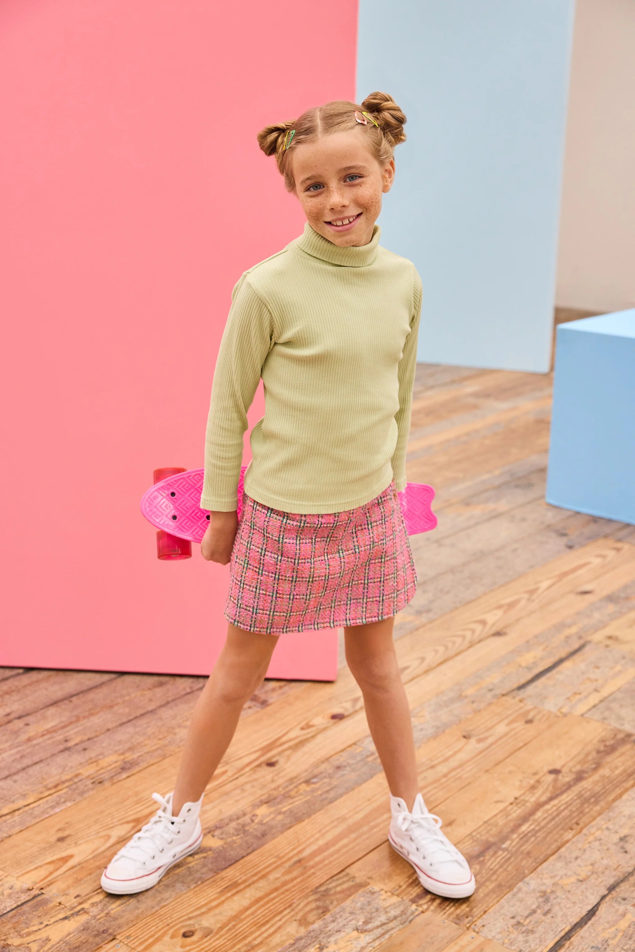 Ribbed Turtleneck- Pistachio Ice Cream