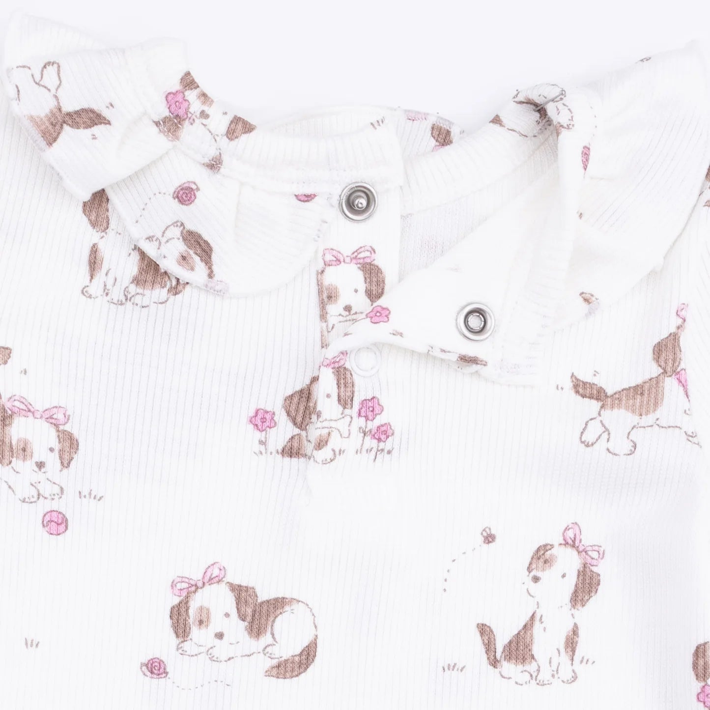 Long Sleeve Ruffle Top and Pant- Explorer Puppy Pink
