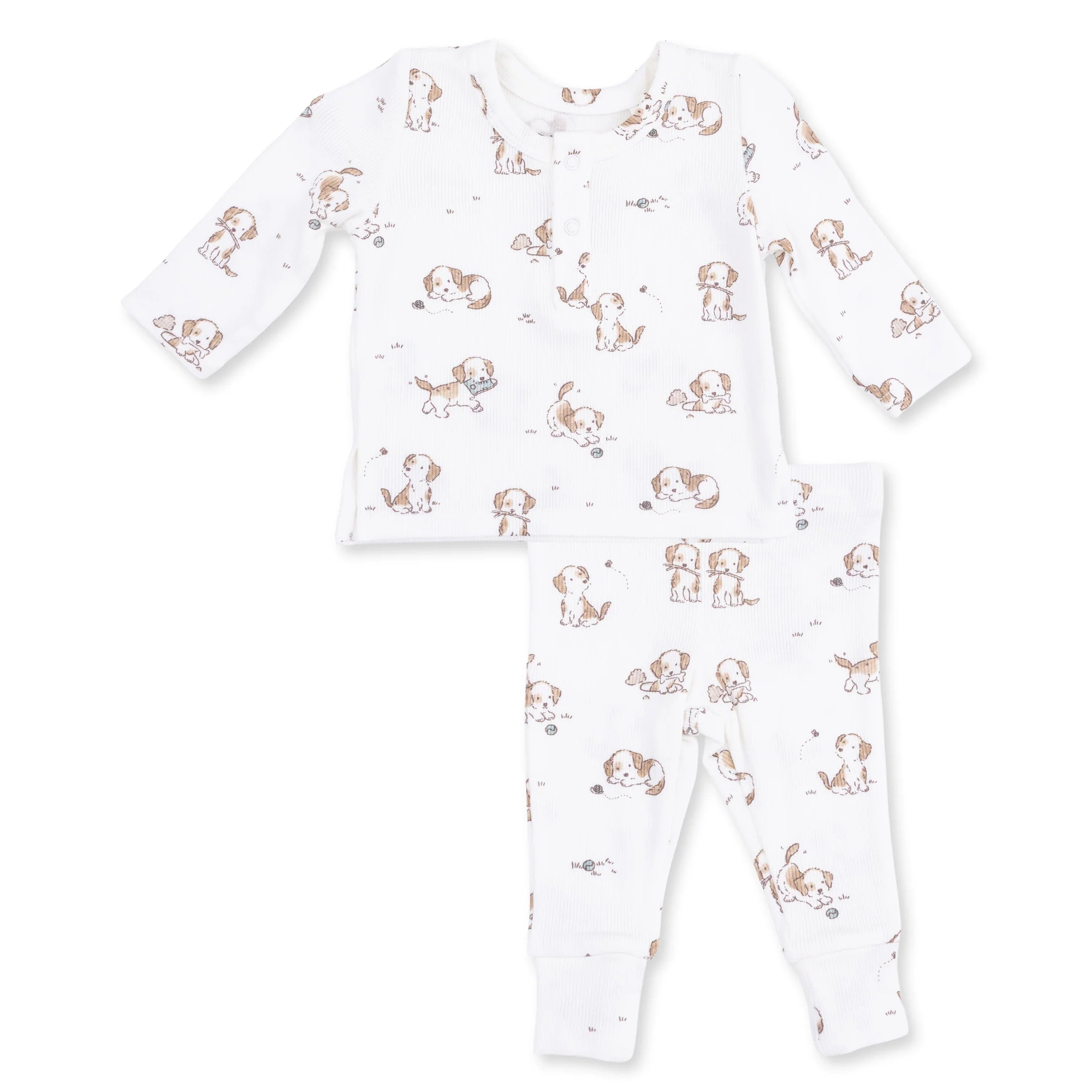 Long Sleeve Henley Play Set- Explorer Puppy Blue