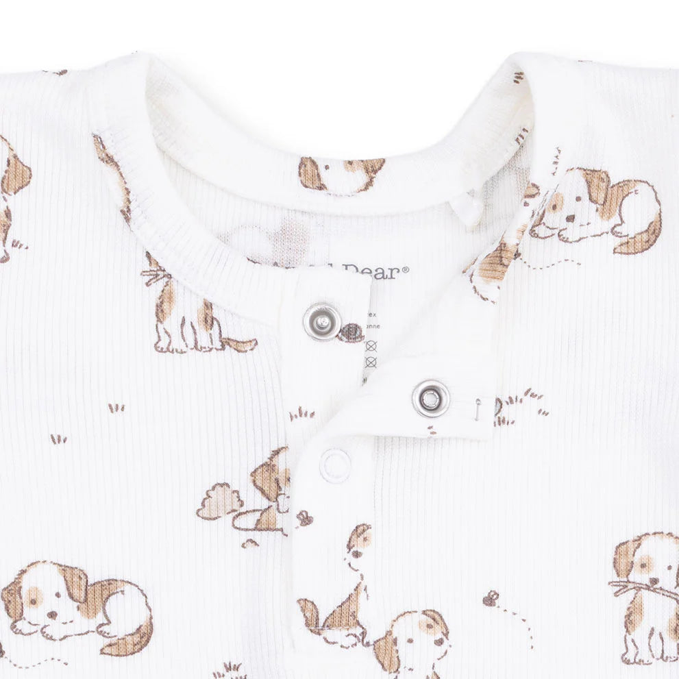 Long Sleeve Henley Play Set- Explorer Puppy Blue