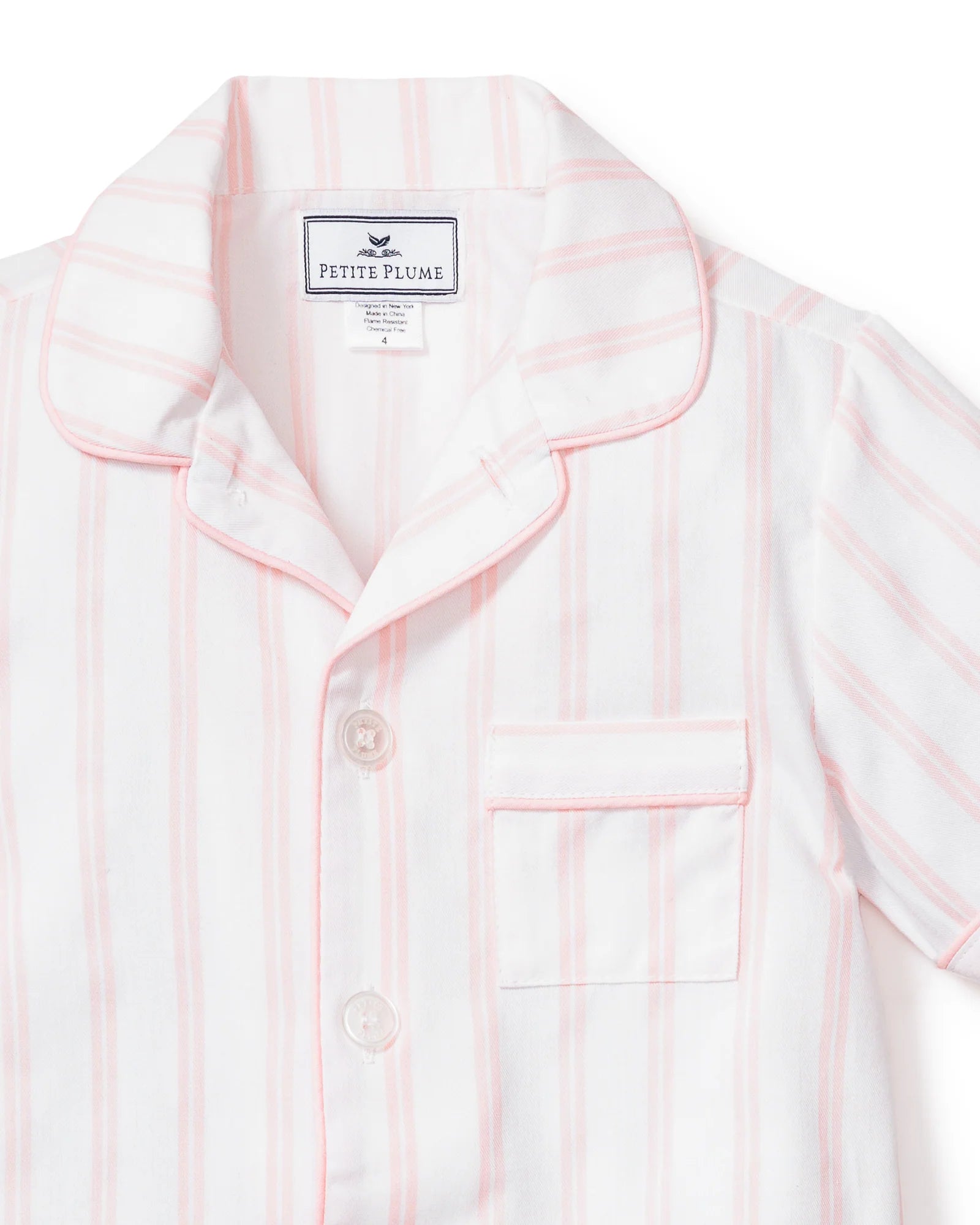 Twill Pajama Short Set in Pink Stripe