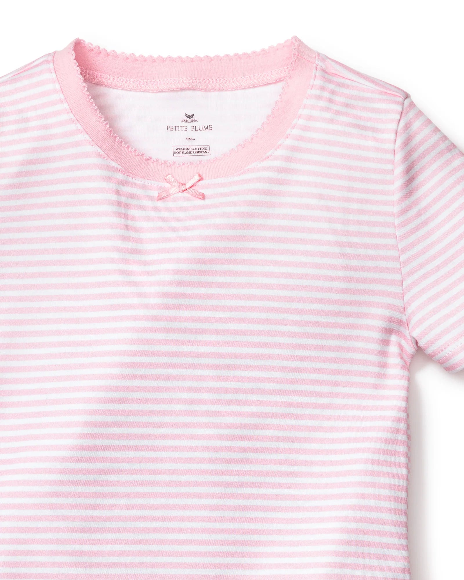 Pima Snug Fit Pajama Short Set in Pink Stripes