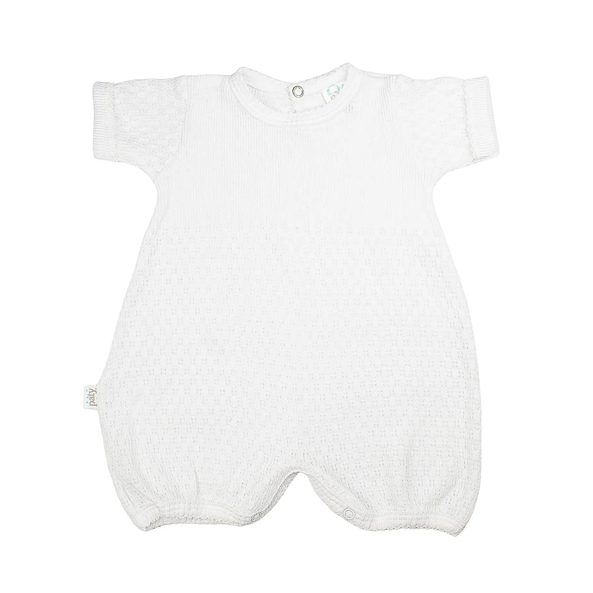 Paty Knit Short Sleeve Cuffed Bubble- White