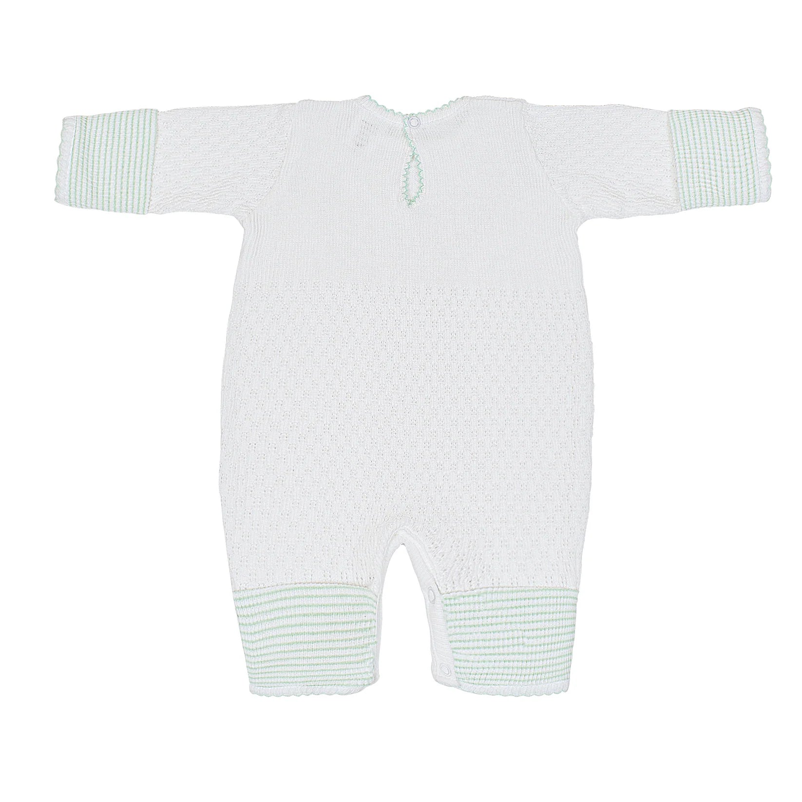 Paty Knit Romper Fold-Over Cuffs- Mint