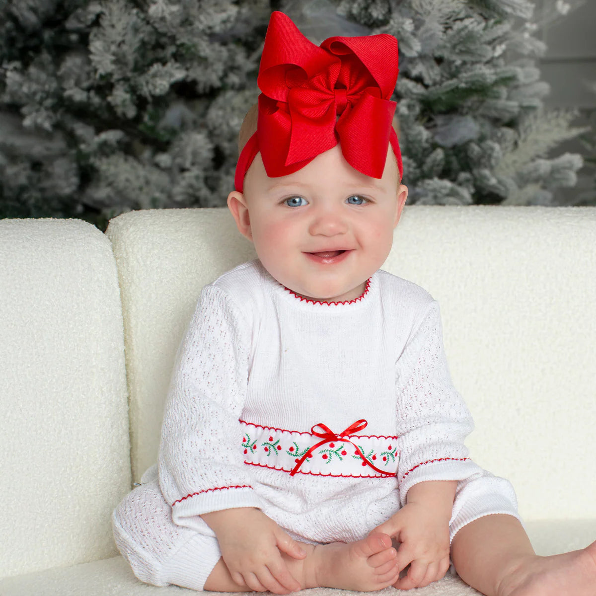 Girl Romper with Swiss Pine Trim