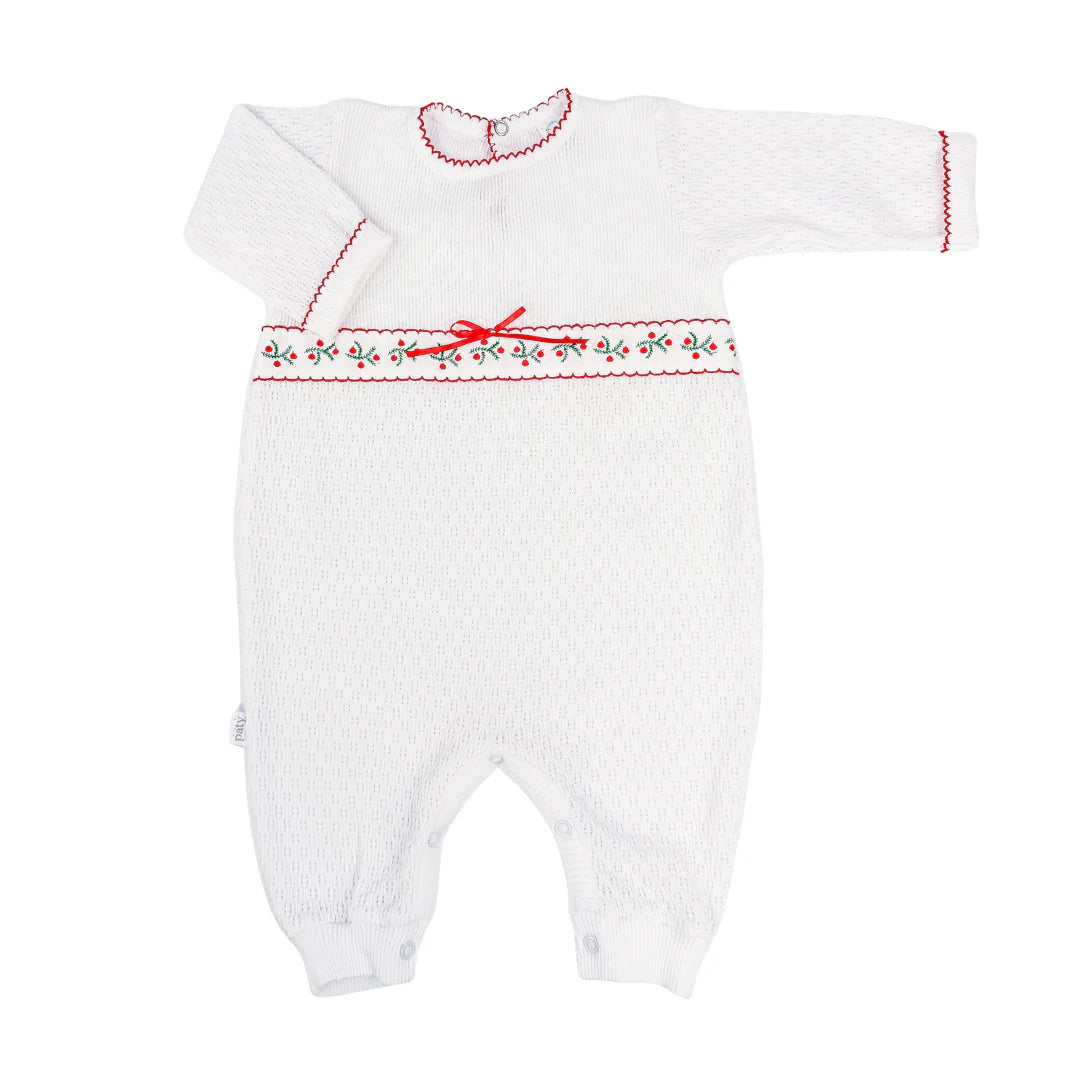 Girl Romper with Swiss Pine Trim