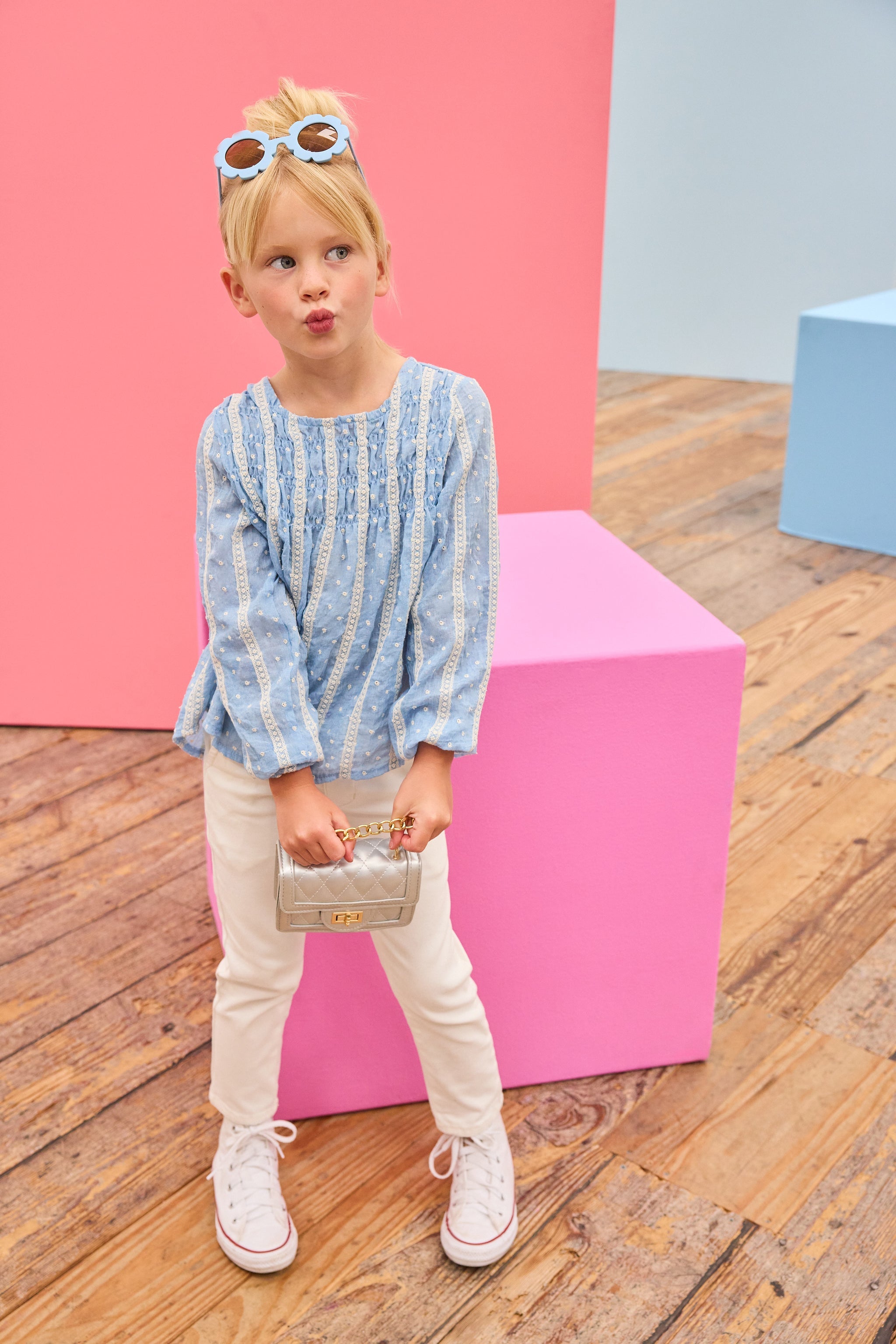 Anita Top - Sky Dobby Stripe