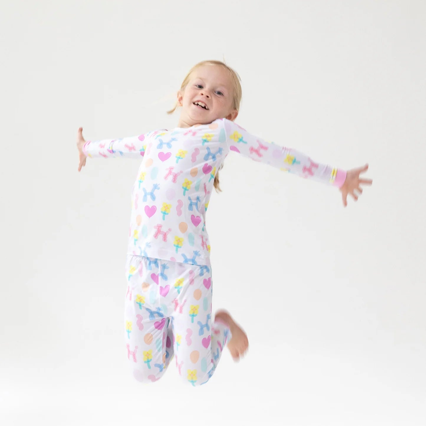 Long Sleeve Loungewear Set- Pink Balloon Animals