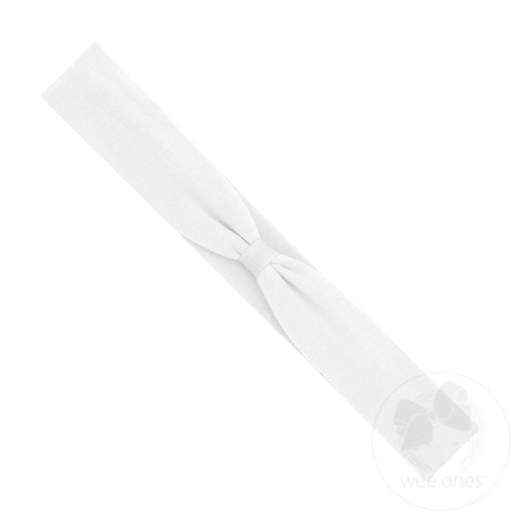 Add-a-Bow Jersey Hair Wrap- WHT
