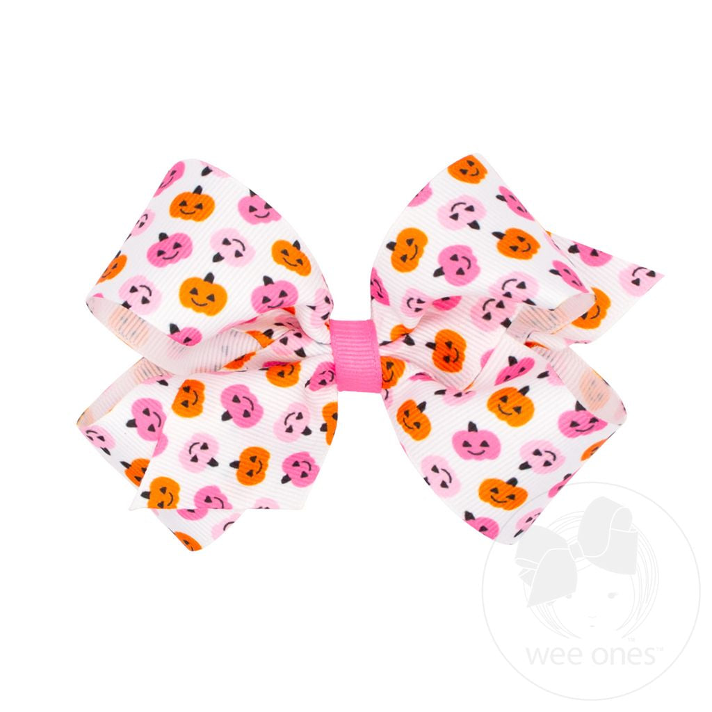 Medium Halloween-themed Characters Printed Grosgrain Hair Bow